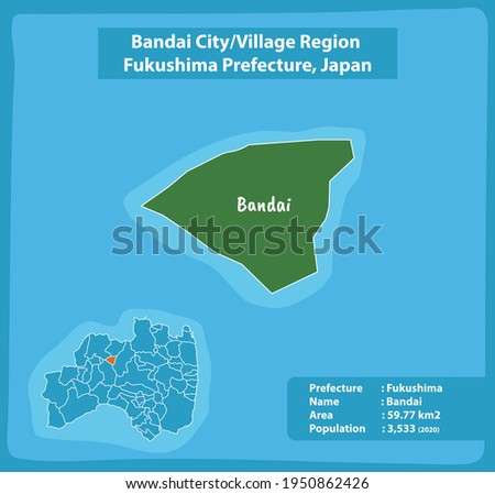 Bandai City or Village Region Fukushima Prefecture Map Japan