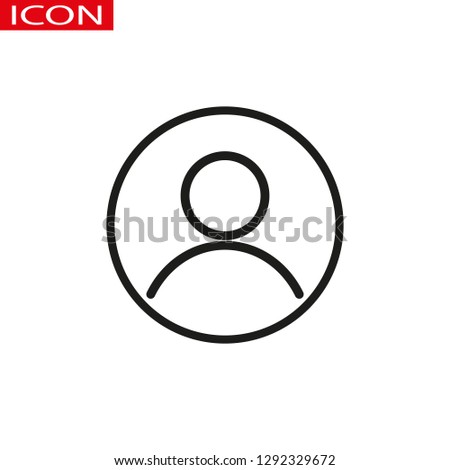 User, account circular line icon. Round simple sign. Flat style vector symbol