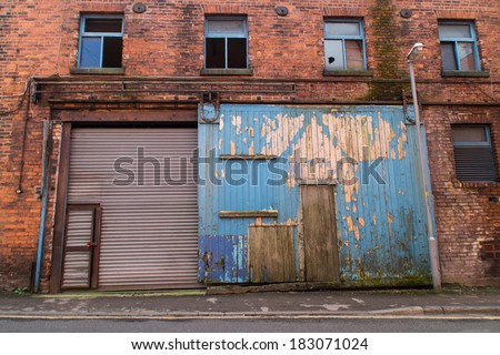 Similar – Image, Stock Photo Tough living: exterior front of a rented house