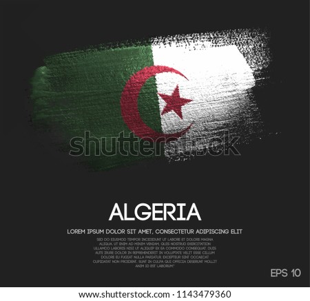 Algeria Flag Made of Glitter Sparkle Brush Paint Vector
