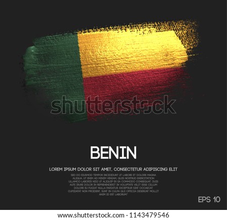 Benin Flag Made of Glitter Sparkle Brush Paint Vector