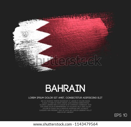 Bahrain Flag Made of Glitter Sparkle Brush Paint Vector