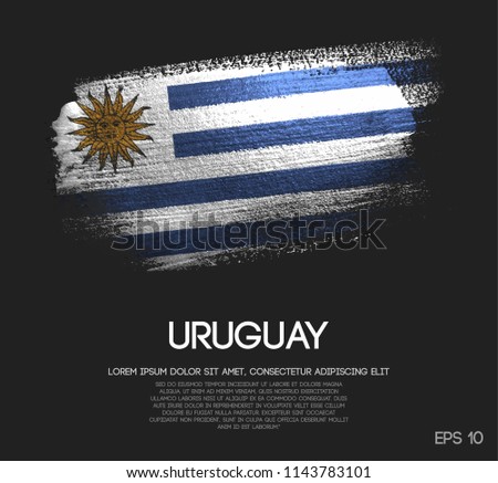 Uruguay Flag Made of Glitter Sparkle Brush Paint Vector