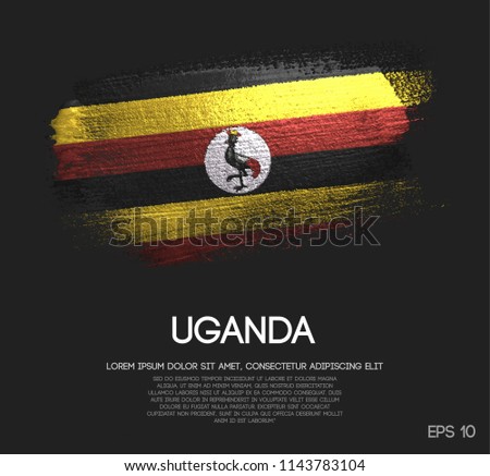 Uganda Flag Made of Glitter Sparkle Brush Paint Vector