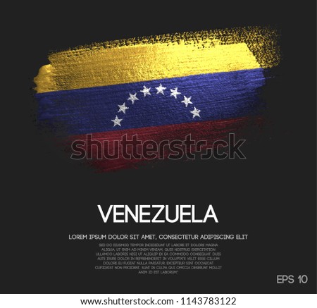 Venezuela Flag Made of Glitter Sparkle Brush Paint Vector