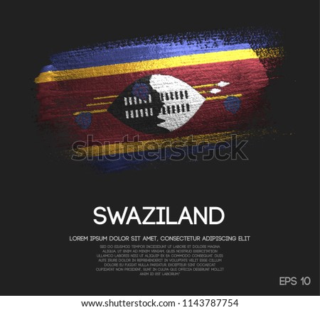 Swaziland Flag Made of Glitter Sparkle Brush Paint Vector