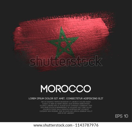 Morocco Flag Made of Glitter Sparkle Brush Paint Vector