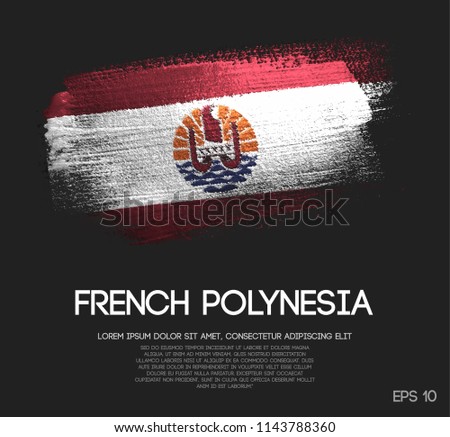 French Polynesia Flag Made of Glitter Sparkle Brush Paint Vector