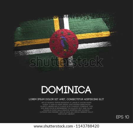 Dominica Flag Made of Glitter Sparkle Brush Paint Vector