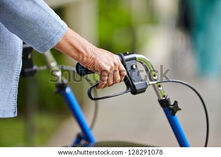 Similar – Image, Stock Photo Senior citizen with rollator