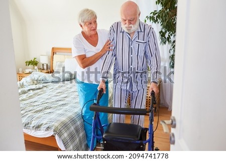 Similar – Image, Stock Photo Senior citizen with rollator