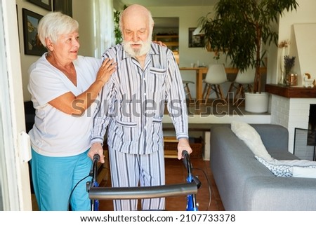 Similar – Image, Stock Photo Senior citizen with rollator