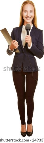 Similar – Image, Stock Photo Young moderator in a moderation break 1