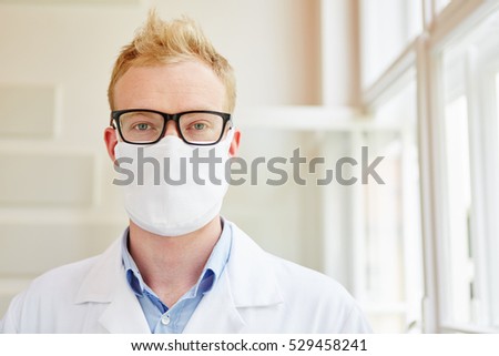Similar – Image, Stock Photo Man with sanitary mask with possible olive allergy or fear of coronavirus