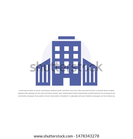 Our Services Building, Office, American Solid Glyph Icon Web card Template