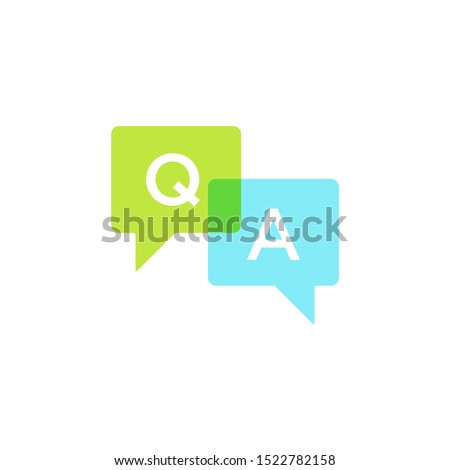 FAQ, questions and answers icon., Q and A speech vector sign, Symbol, logo illustration