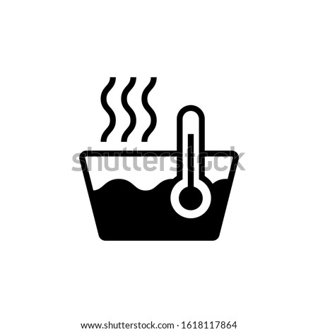 Hot water vector icon in black flat shape designstyle isolated on white background