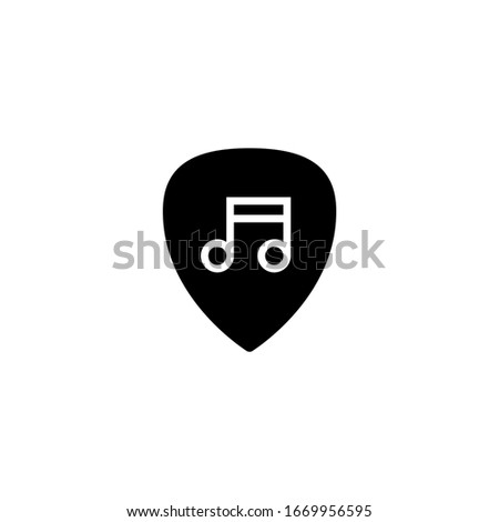 Guitar pick icon vector in black solid flat design icon isolated on white background