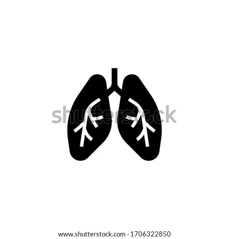 Respiratory system icon vector in black solid flat design icon isolated on white background