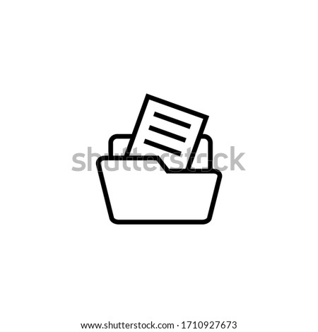 Open file vector icon in linear, outline icon isolated on white background