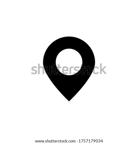 Map and map pointer vector icon in black flat glyph, filled style isolated on white background