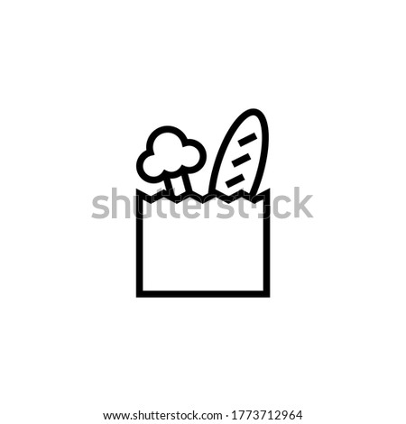 Groceries Icon  in black line style icon, style isolated on white background