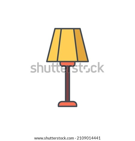 floor lamp icon in color icon, isolated on white background 