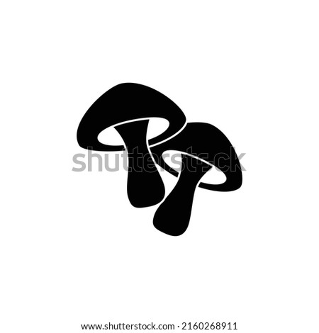 mushroom icon in black flat glyph, filled style isolated on white background