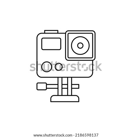 Action Camera icon in line style icon, isolated on white background