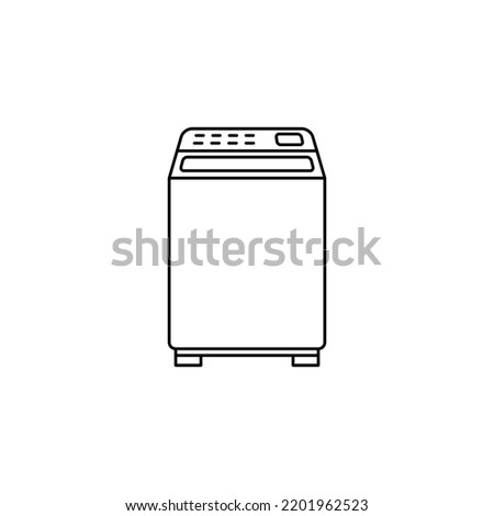 Washing machine icon in line style icon, isolated on white background