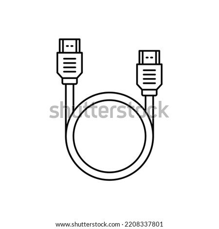 HDMI cable icon in line style icon, isolated on white background