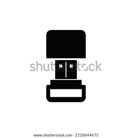 Mini usb flash drive, mini usb stick  icon in black flat glyph, filled style isolated on white background
