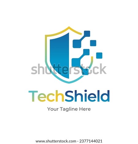 Shield security logo design vector. Security guard symbol icon isolated on white background