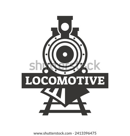 Old Locomotive Train Machine Logo Design Vector