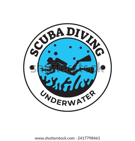 Scuba diving logo design, perfect for diving school and under water adventure logo design