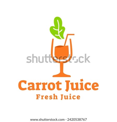 Juice carrot logo, fresh carrot drink logo design vector template isolated on white background.