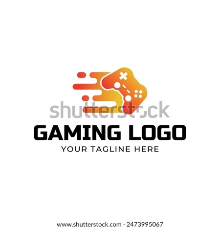 Game console and video games stick logo design template logo.
