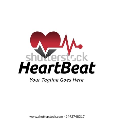 Heart beat logo vector, ECG Logo vector illustration.