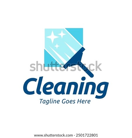 Window cleaning service logo. Window glass cleaning vector logo