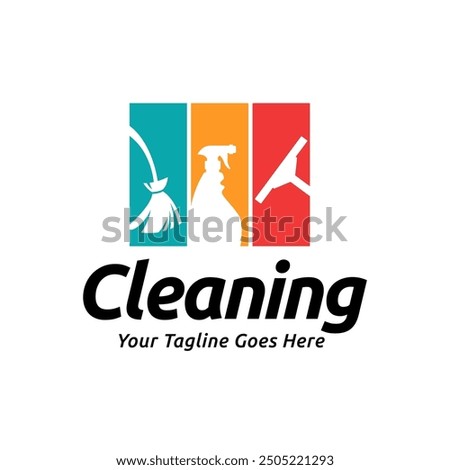 House cleaning service logo design. House cleaning products vector design.