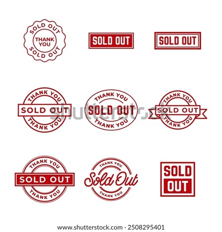 Set of Sold stamp logo. Vector illustration for web design