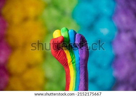 Similar – Image, Stock Photo LGBT flag coming out of a mountain (concept)