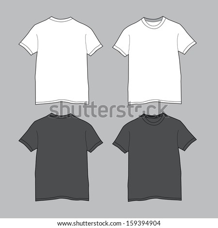 Front and back views of blank t-shirt