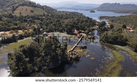 Similar – Image, Stock Photo Small village located in mountainous terrain