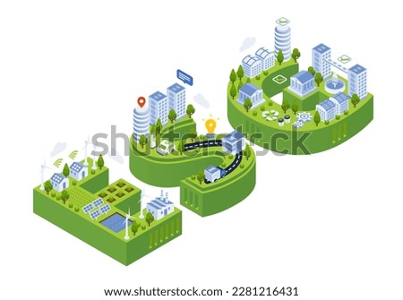 ESG Sustainability Environmental Isometric Illustration