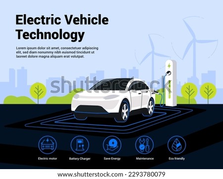 Electric Vehicle Technology transport Illustration