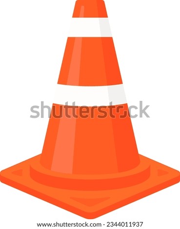 set of traffic cone under construction illustrations