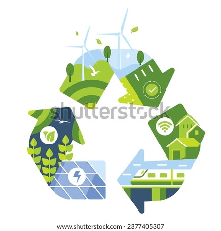 Sustainable Recycling Symbol ecology Illustration 