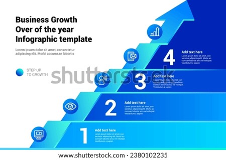 Growth phases organization arrow business development infographic vector illustration