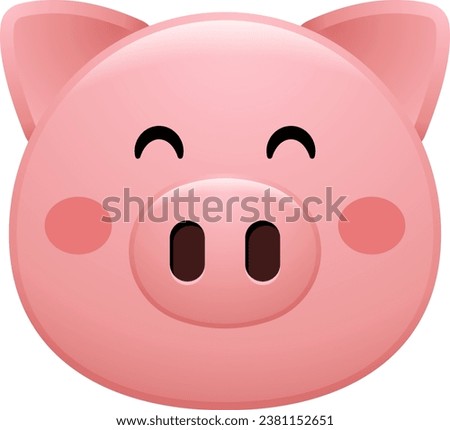 cute pig face emoji sticker collection